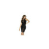 Robe noire Melba avec résille sur le décolleté et sur le côté 